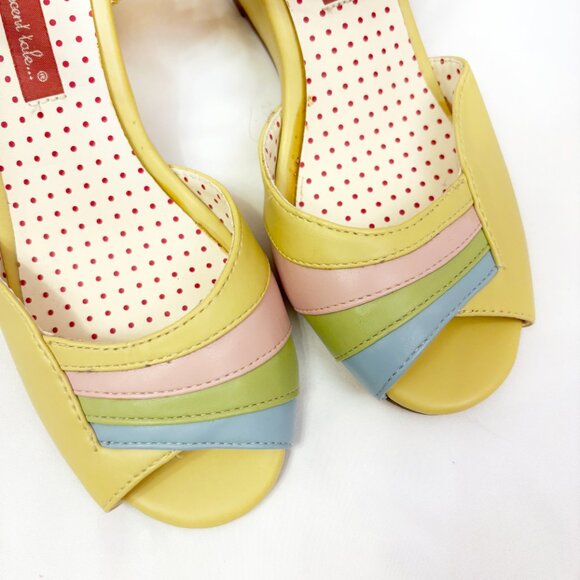 BAIT Footwear yellow rainbow sandal wedge size US 7 - Picture 3 of 5